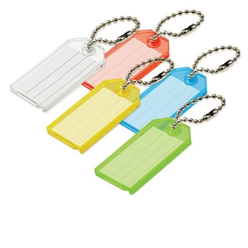 Lucky Line 20100 Key Tag with Ball Chains, Assorted Colors (100/box)