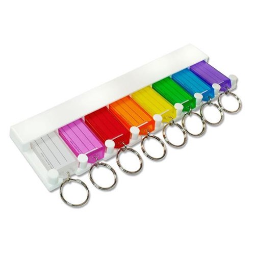 Lucky Line 60580 8-Key Tag Rack, Assorted Colors, 1/card (pack of 5 cards)