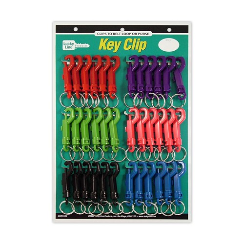 LUCKY LINE 41536 PLASTIC KEY CLIP ASSORTED 36-PCS