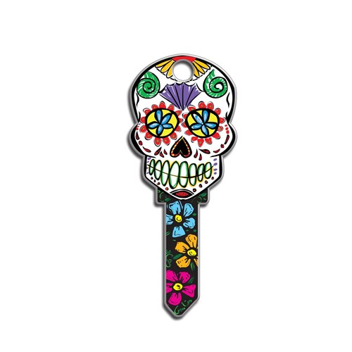 LUCKY LINE SUGAR SKULL KWICKSET KW1/11 HOUSE KEY (B136K)