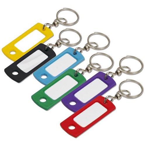 Lucky Line 16802 ID Key Tag with Swivel Ring, Assorted Colors, 2/card (pack of 5)