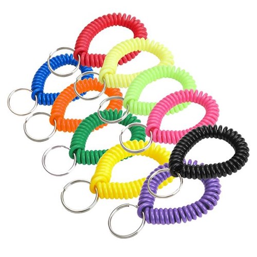 Lucky Line 41075 Wrist Coil with Split Ring, Assorted Colors, (25/package)