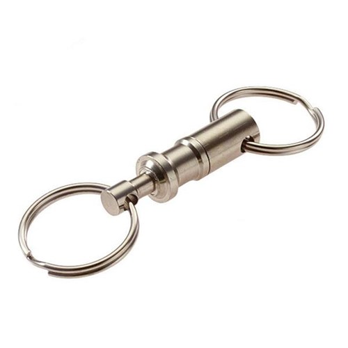 Lucky Line 70701 Nickel-Plated Brass Quick Release Key Ring, 1/card