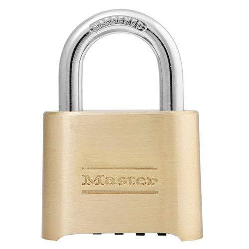 Master Lock 175D Resettable Combination Brass 2" Padlock, 1" Shackle, Carded