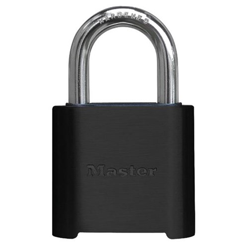 Master Lock 878 Resettable Combination 2" Padlock, 1" Shackle, Powder Coated Black Zinc