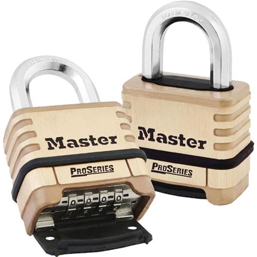 Master Lock 1175 ProSeries Brass Resettable 2-1/4" Combination Padlock, 1-1/16" octagonal Shackle