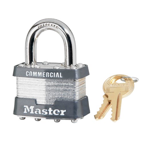 Master Lock 1KA #2002 Laminated Steel Pin Tumbler 1-3/4" Padlock, 15/16" Shackle