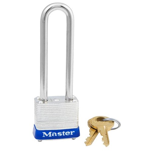 Master Lock 7LJ KD Laminated Steel Pin Tumbler 1-1/8" Padlock, 2-1/2" Shackle, Keyed Different