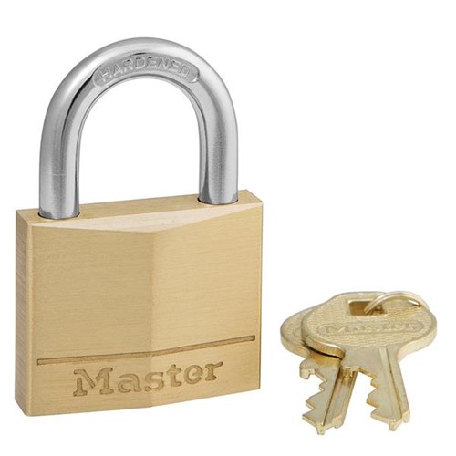 Master Lock 140D KD Solid Brass 1-9/16" Padlock, 7/8" Steel Shackle