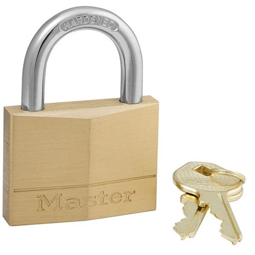 Master Lock 150D KD Solid Brass Pin Tumbler 2" Padlock, 1" Steel Shackle