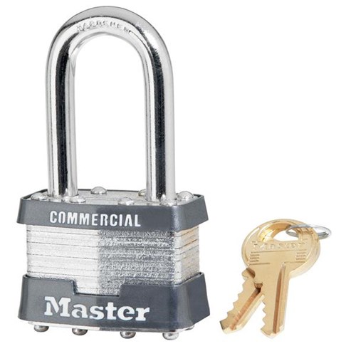 Master Lock 21LF KD Laminated Steel Rekeyable Pin Tumbler 1-3/4" Padlock, 1-1/2" Shackle, Keyed Different