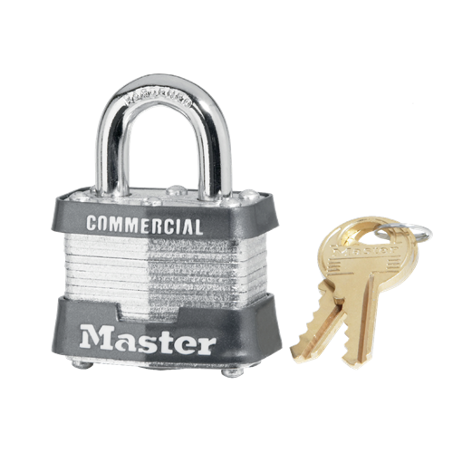 Master Lock 31KA #10L100 Laminated Steel Pin Tumbler 1-9/16" Padlock, 3/4" Shackle