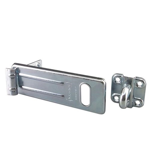 Master Lock 706D Zinc Plated Hardened Steel 6" Hasp with Hardened Steel Locking Eye