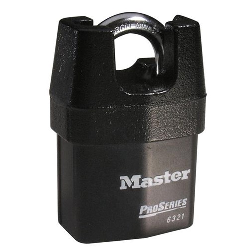 Master Lock 6321KA-N #10G050 ProSeries Shrouded Laminated Steel Rekeyable Pin Tumbler 2-1/8" Padlock, 3/4" Shackle, with Bump Stop