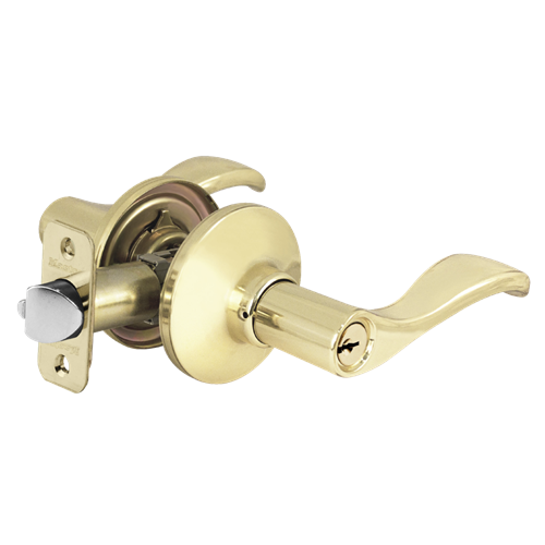 Master Lock WL0103-D US3 Carded Grade 3 Entry Wave Lever Lock, SC1 Keyway, Bright Brass