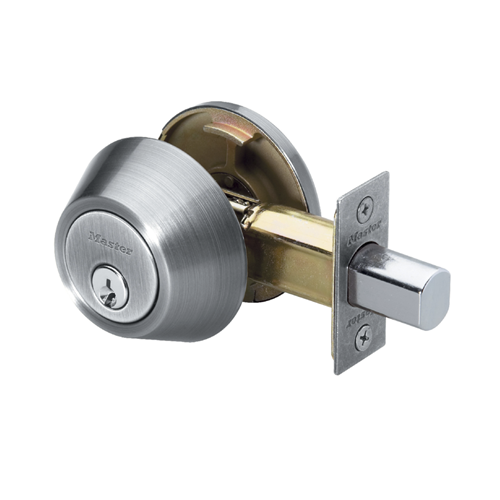 Master Lock DS0615KA4W Grade 3 Single Cylinder Deadbolt, WR5 Keyway, Satin Nickel