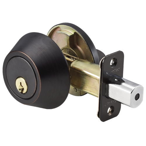 Master Lock DS0612PKA4W 716 Grade 3 Single Cylinder Deadbolt, WR5 Keyway, Aged Bronze