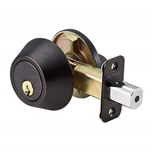 Master Lock DS0612PKA4K 716 Grade 3 Single Cylinder Deadbolt, KW1 Keyway, Aged Bronze