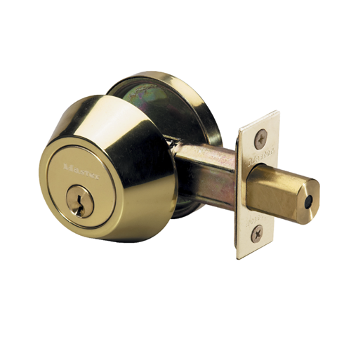 Master Lock DS0603KA4W US3 Grade 3 Single Cylinder Deadbolt, WR5 Keyway, Bright Brass