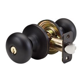 Master Lock BC0112PKA4W 716 Grade 3 Entry Biscuit Knob Lock, WR5 Keyway, Aged Bronze