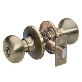 Master Lock BC0305 US5 Grade 3 Entry Biscuit Privacy Knob, Antique Brass