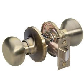 Master Lock BC0405 US5 Grade 3 Entry Biscuit Passage Knob, Antique Brass