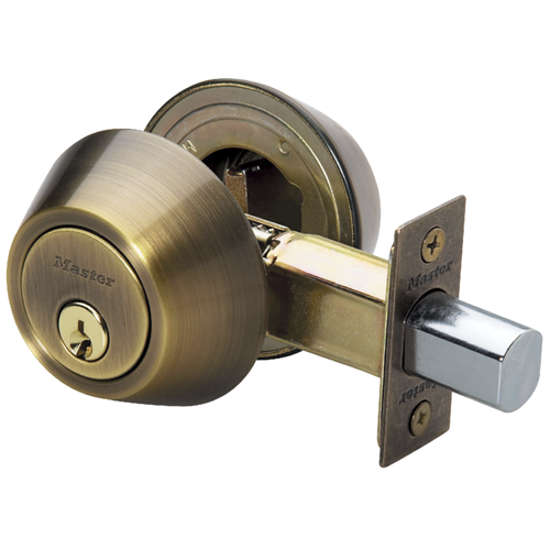 Master Lock DS0705KA4W Double Cylinder Deadbolt, WR5 Keyway, Antique Brass