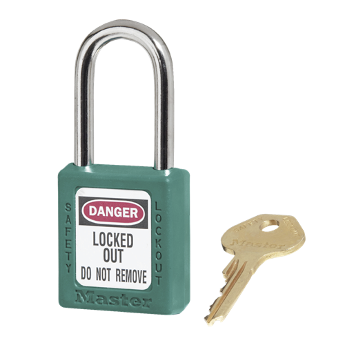 Master Lock 410TEAL KD Teal Zenex Thermoplastic 1-1/2" Safety Lockout Padlock, 1-1/2" Shackle