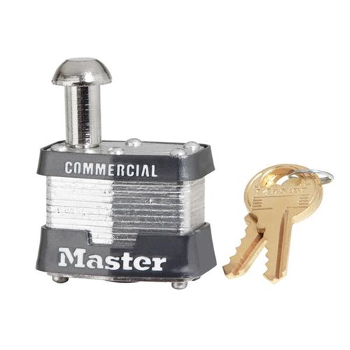 Master Lock 443 KD Laminated Steel Pin Tumbler Vending and Meter 1-9/16" Padlock, 5/8" Shackle