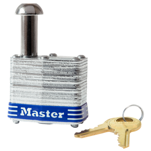 Master Lock 443LE KD Laminated Steel Pin Tumbler Vending and Meter 1-9/16" Padlock, 7/8" Shackle