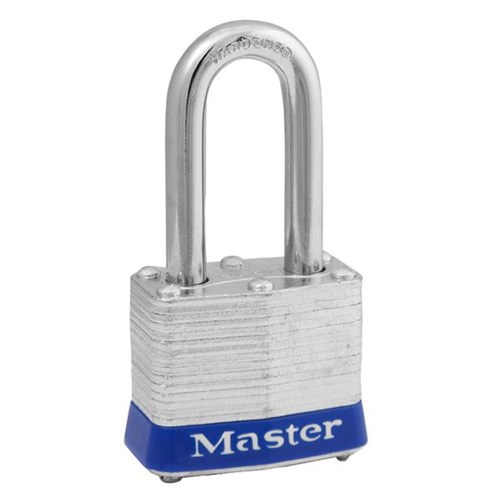 Master Lock 3UPLF Laminated Steel 1-9/16" Pin Tumbler Padlock with 1-1/2" Shackle, Universal Pin