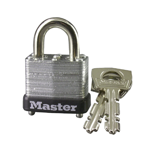 Master Lock 10D Laminated Steel 1" Warded Padlock, 7/16" Shackle