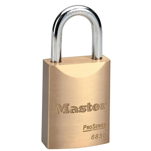 Master Lock 6830 KD ProSeries Solid Brass Rekeyable 1-9/16" Padlock, 1-1/16" Shackle