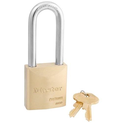 Master Lock 6852LJWO ProSeries Solid Brass Rekeyable Pin Tumbler 2" Padlock, 2-7/16" Shackle