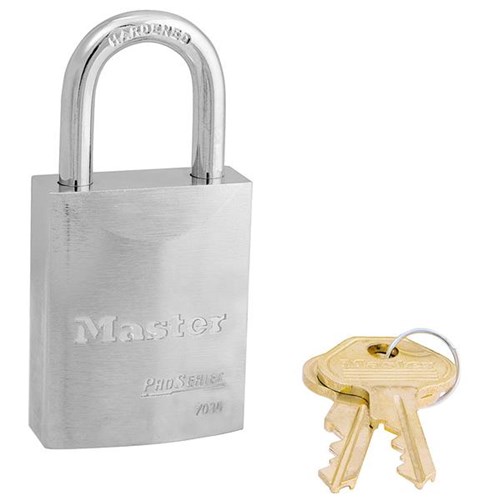 Master Lock 7030 KD ProSeries Solid Steel Rekeyable Pin Tumbler 1-9/16" Padlock, 1-1/16" Shackle