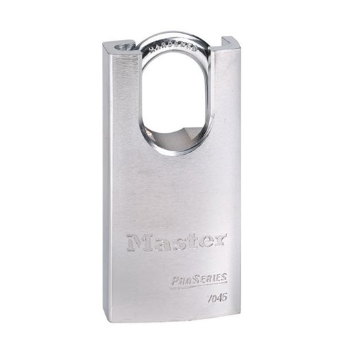 Master Lock 7045 KD ProSeries Shrouded Solid Steel Rekeyable Pin Tumbler 1-3/4" Padlock, 1-3/16" Shackle