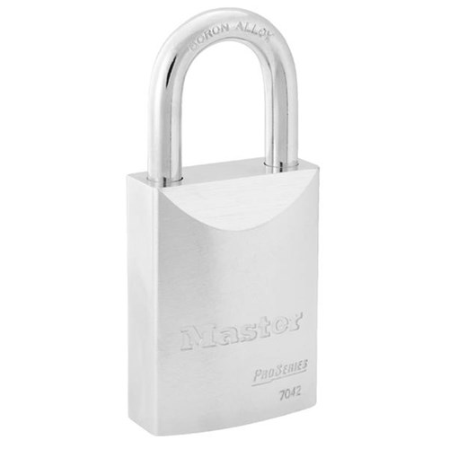 Master Lock 7042 D04 6KZ ProSeries Solid Steel Rekeyable Key-in-Knob 1-3/4" Padlock, 1-3/16" Shackle, 0-bitted, Schlage C Keyway