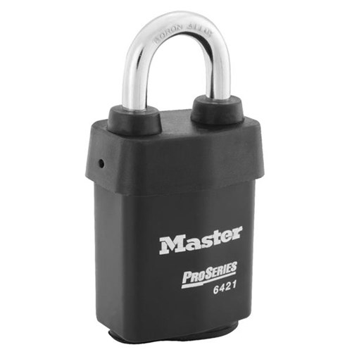 Master Lock 6421LJWO ProSeries Weather Tough Laminated Steel Rekeyable Interchangeable Core 2-1/8" Padlock, 2-3/8" Shackle, Less Cylinder