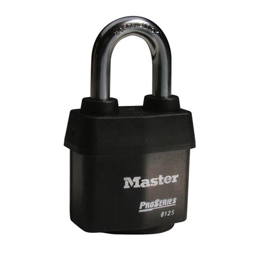 Master Lock 6125 KZ W1 ProSeries Weather Tough Laminated Steel Rekeyable Pin Tumbler 2-3/8" Padlock, 1-3/8" Shackle, 0-bitted