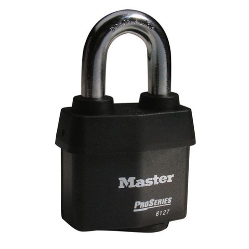 Master Lock 6127KD ProSeries Weather Tough Laminated Steel Rekeyable Pin Tumbler 2-5/8" Padlock, 1-3/8" Shackle