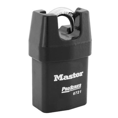 Master Lock 6721WO ProSeries Shrouded Laminated Steel Rekeyable Key-in-Knob 2-1/8" Padlock, 3/4" Shackle, Less cylinder