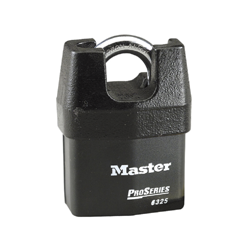 Master Lock 6325 KD ProSeries Shrouded Laminated Steel Rekeyable Pin Tumbler 2-3/8" Padlock, 3/4" Shackle