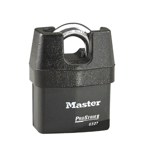 Master Lock 6327KZW1 ProSeries Shrouded Laminated Steel Rekeyable Pin Tumbler 2-5/8" Padlock, 3/4" Shackle