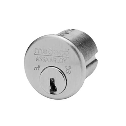 Medeco - 10T5200 - M3 Biaxial - 6-Pin - 1-1/2" Mortise Cylinder - Z02 Adams Rite Cam - DL Keyway Pinned - 26 - Satin Chrome - Grade 1