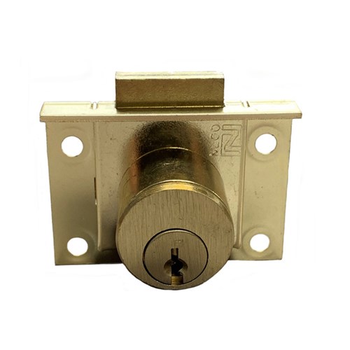 CompX National C8133-915-4 KA Drawer Lock, 7/8" Length, Dull Brass