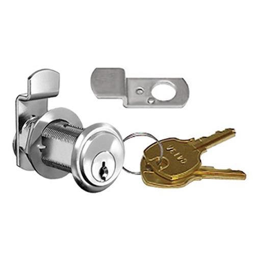 CompX National C8101-26D-KA-107 Brass Cam Lock, Pin Tumbler, 15/16" Cylinder Length, Satin Chrome