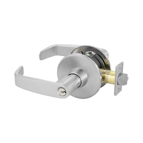 Sargent 28-LC-11G04 LL 26D Grade 1 Entry Lever Lockset, Less Cylinder, ANSI Strike, Satin Chrome