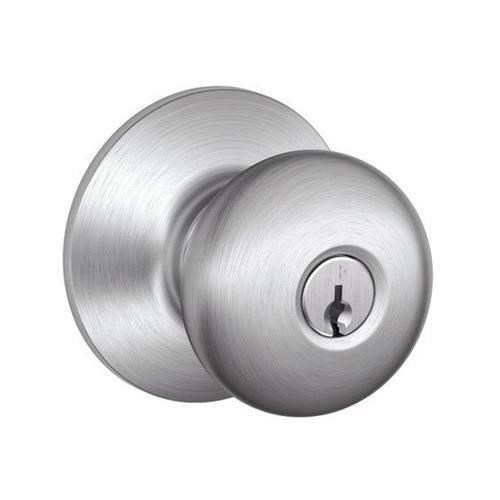 Schlage A53PD 626 Grade 2 Plymouth Entry Knob, C Kwy, 2 3/8" Backset, Satin Chrome