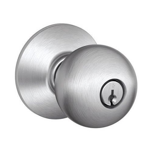 Schlage A80PD 626 Grade 2 Orbit Storeroom Knob, C Kwy, 2 3/4" Backset, Satin Chrome