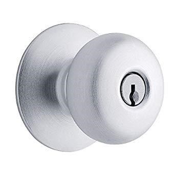 Schlage A80PD 626 Grade 2 Plymouth Storeroom Knob, C Kwy, 2 3/4" Backset, Satin Chrome